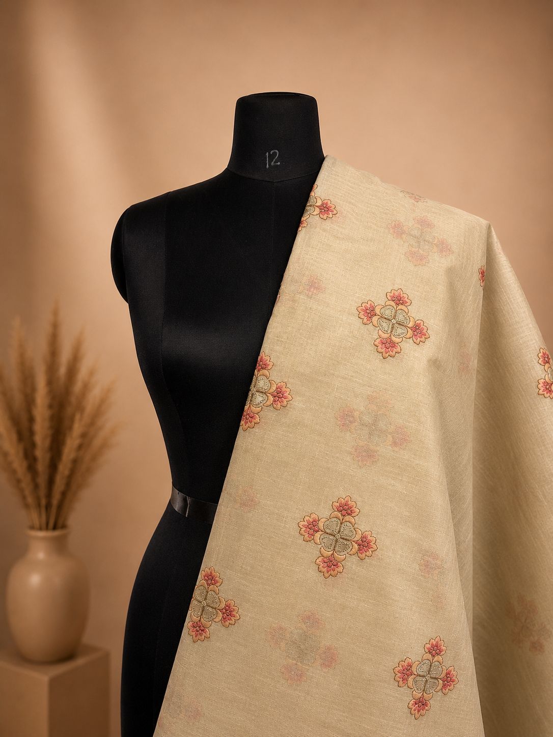 Base Cotton Silk Net Fabric
