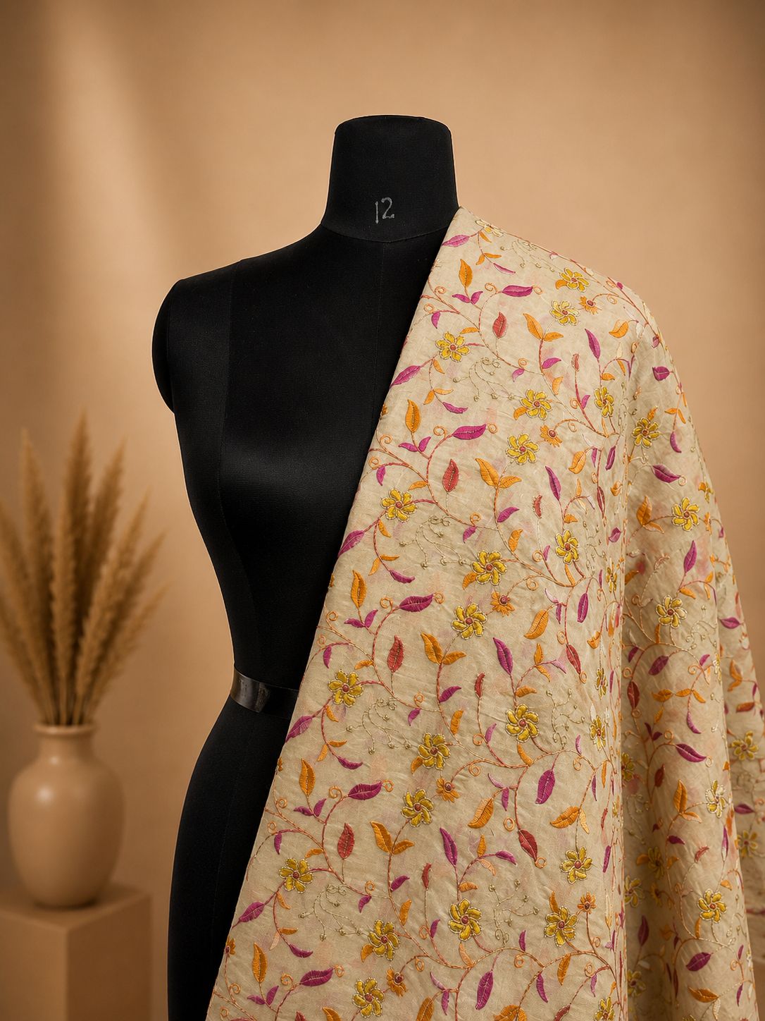 Base Cotton Silk Net Fabric